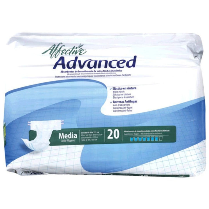 Affective Advanced Unisex Adult Nappies Medium Size, 20 Units