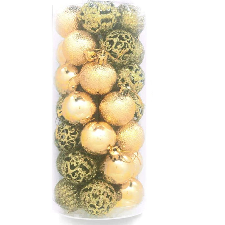 Sheen Christmas Ball Ornaments Decoration for Christmas Tree Decor (Golden), 4cm, 35Pc