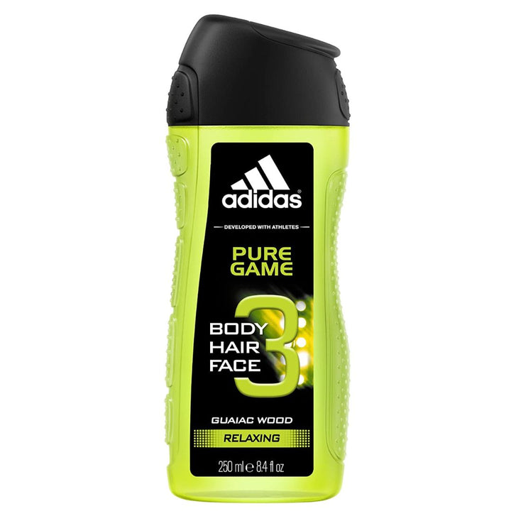 Adidas Pure Game 3 In 1 Body, Hair And Face Shower Gel, 250ml