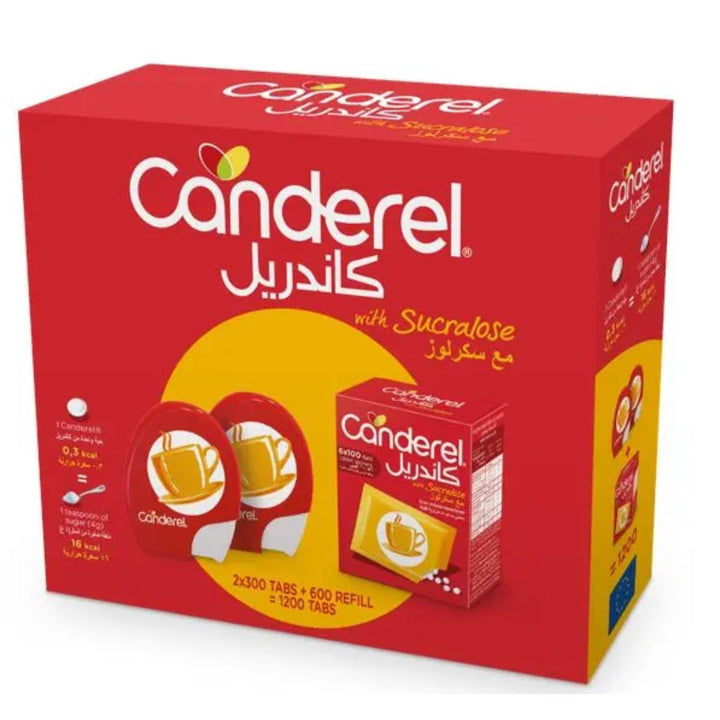 Canderel Sucralose 300 Tabs x 2 + 600 Tabs Refill (1200 Tabs), 102g