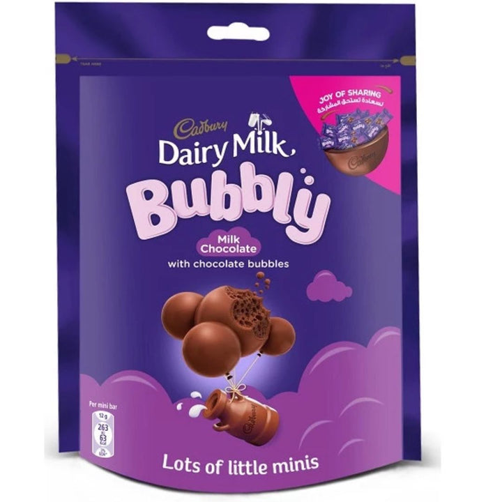 Cadbury Dairy Milk Bubbly Chocolate Minis Pouch, 204g