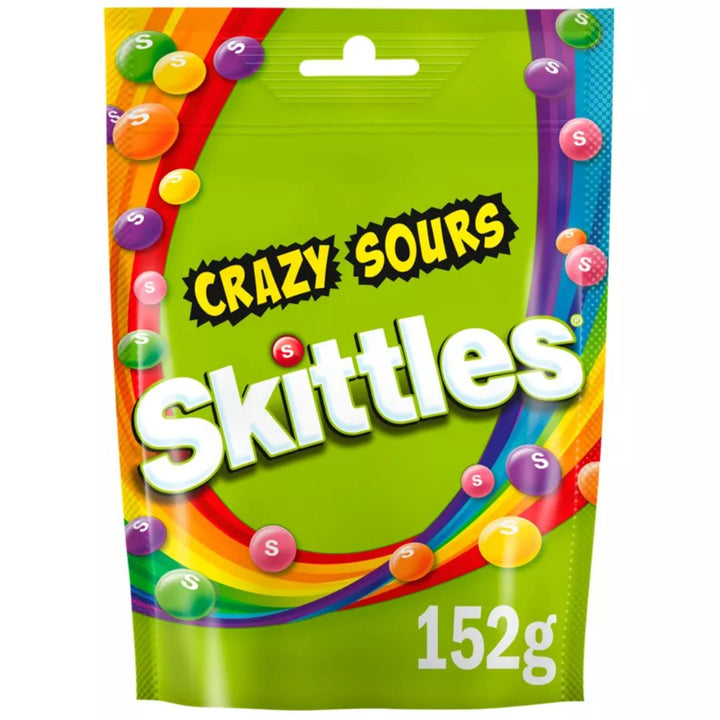 Skittles Crazy Sours Sweets Pouch Bag, 152g