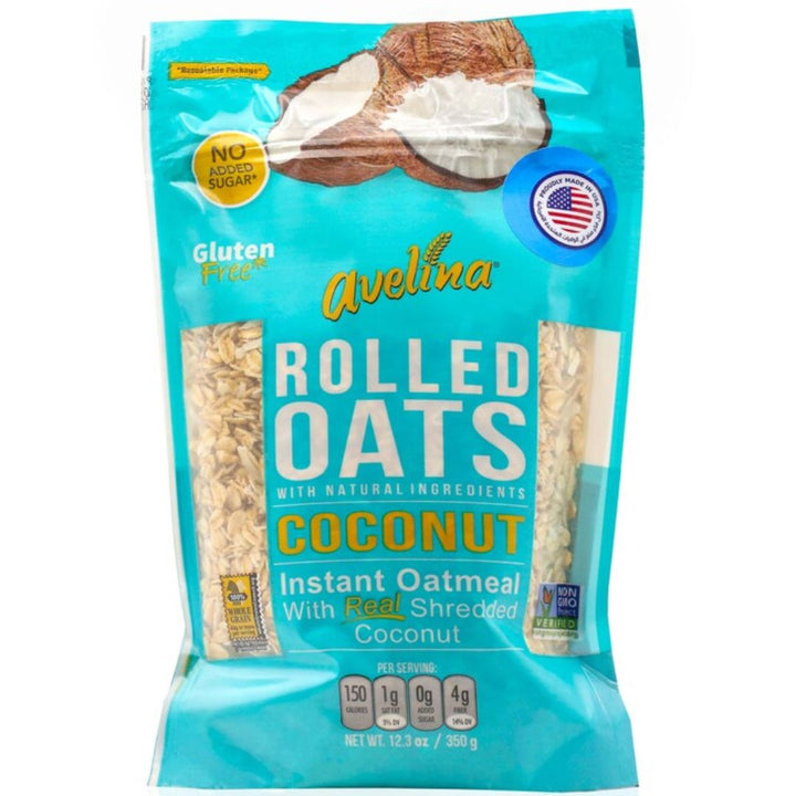 Avelina Instant Rolled Oats with Coconut Flakes and Flavor, 350g