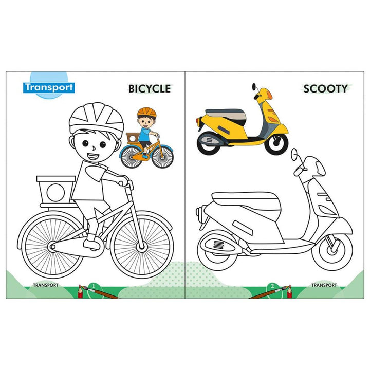 2 In 1 Copy to Colour Transport and toys