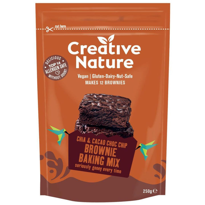 Creative Nature Chia & Cacao Choc Chip Brownie Baking Mix, 250g