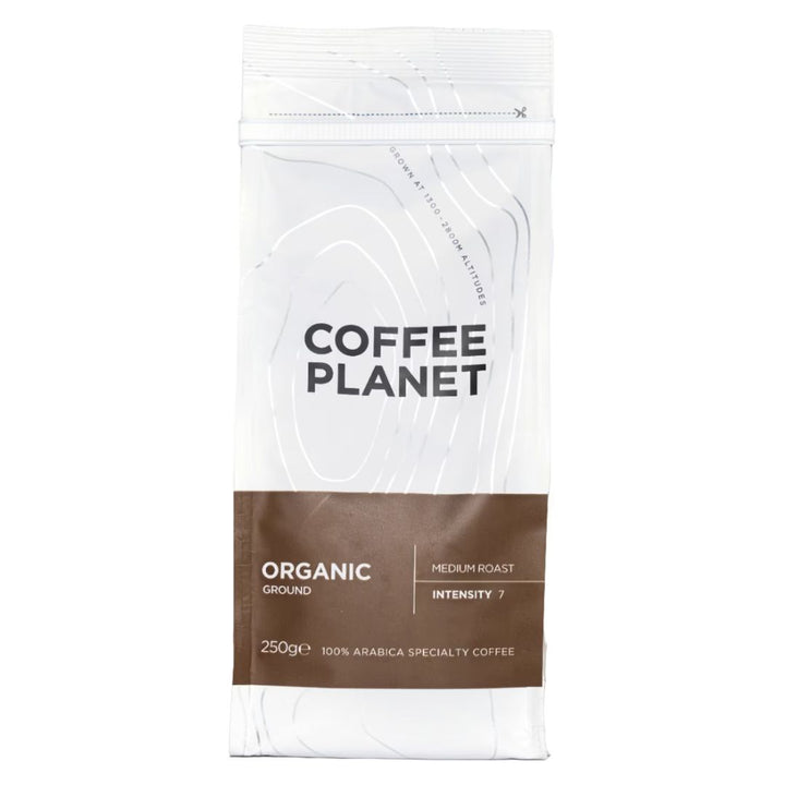 Coffee Planet Organic Medium Roast Ground Coffee, 250g