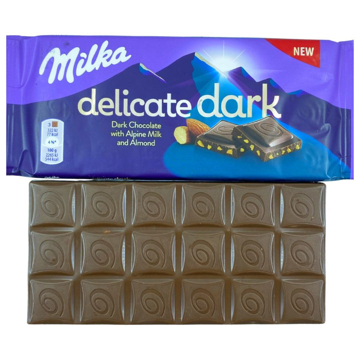 Milka Delicate Dark With and Almond - Chocolate, 85g