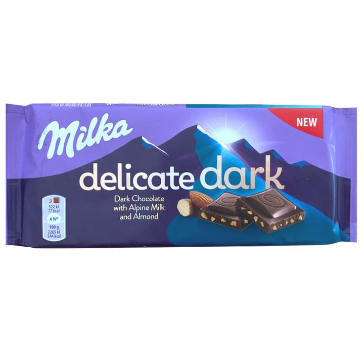 Milka Delicate Dark With and Almond - Chocolate, 85g