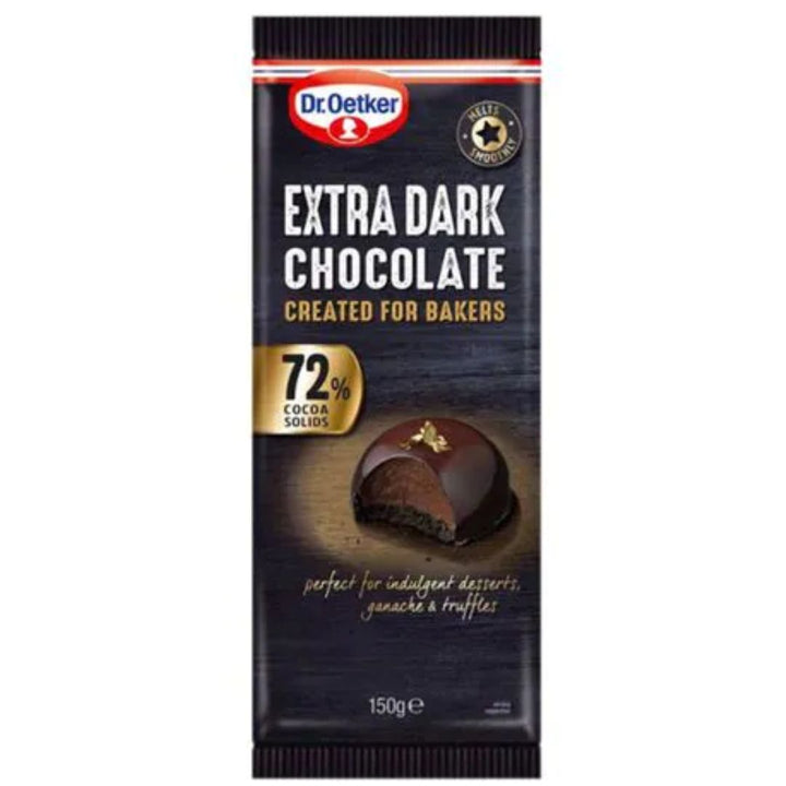 Dr.Oetker Extra Dark Chocolate 72% Cocoa, 150g