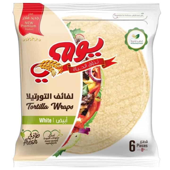 Yaumi Fresh Tortilla Wraps White, 40g x 6 Pcs