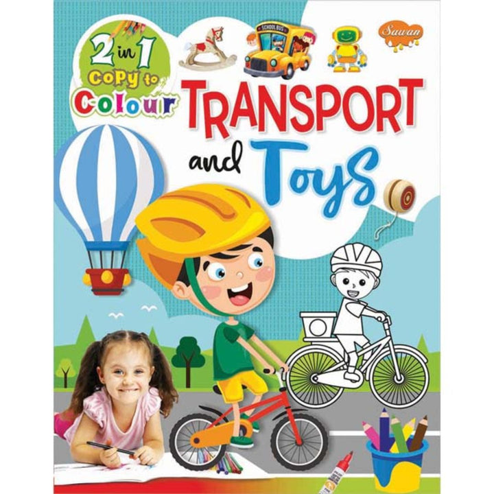 2 In 1 Copy to Colour Transport and toys