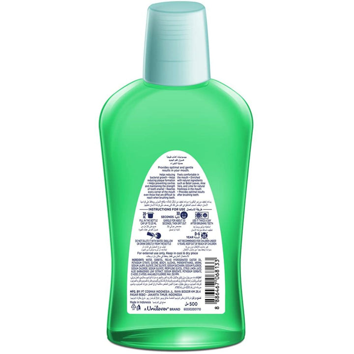 Pepsodent Herbal Natural Mouthwash With Lemon Extracts & Aloe Vera Mouthwash, 500ml