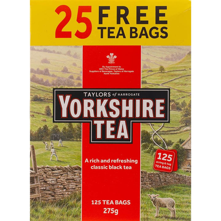 Yorkshire Tea Classic Black Tea 100 Tea Bags + 25 Free, 275g