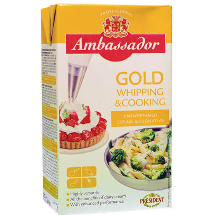 Ambassador Gold Whipping & Cooking Unsweetened Cream, 1L