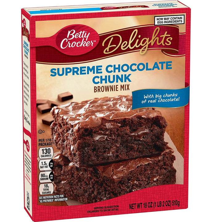 Betty Crocker Supreme Chocolate Chunk Brownie Mix, 510g