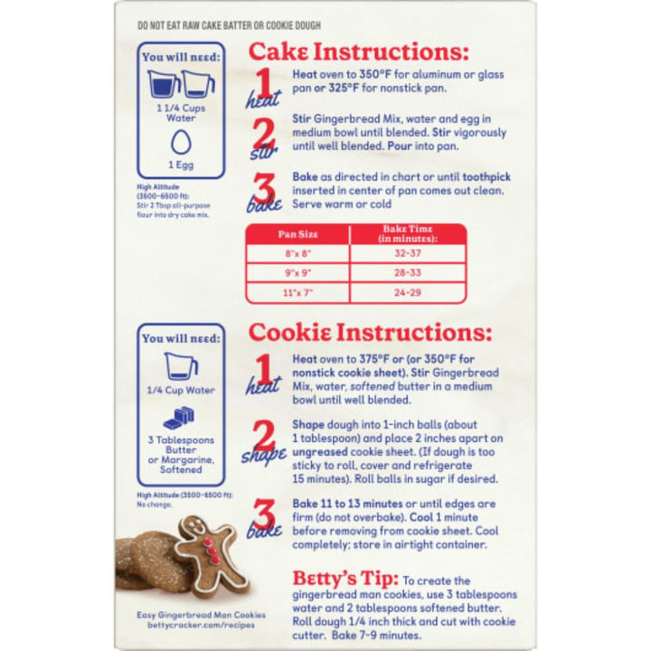 Betty Crocker Gingerbread Cake Mix, 411g