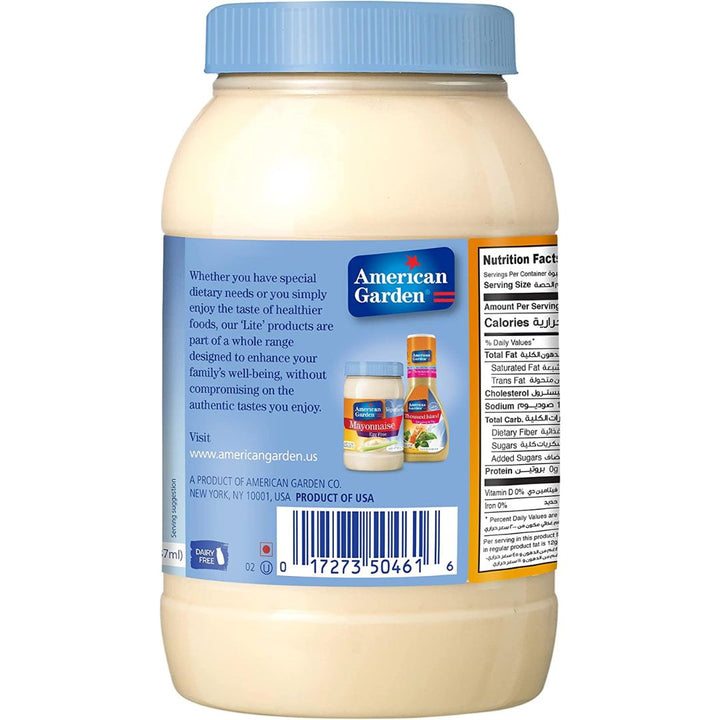 American Garden Lite Real Mayonnaise Sauce,  887ml