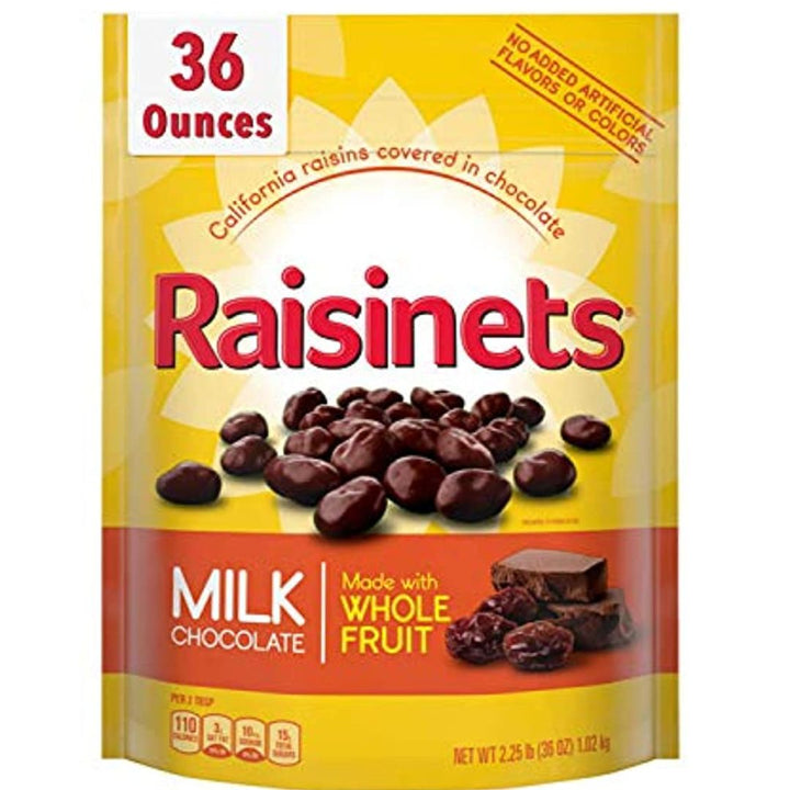 Raisinets Milk Chocolate Covered Raisins, Large Reclosable Ferrero Candy Bag, 226.7g