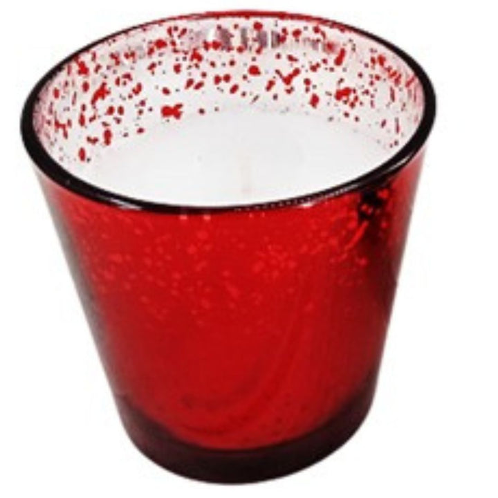 Xmas Scent Candle Red Glass Jar, 7.5cm