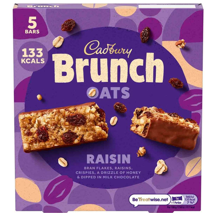 Cadbury Brunch Oats Raisin Cereal Bar, 5x32g