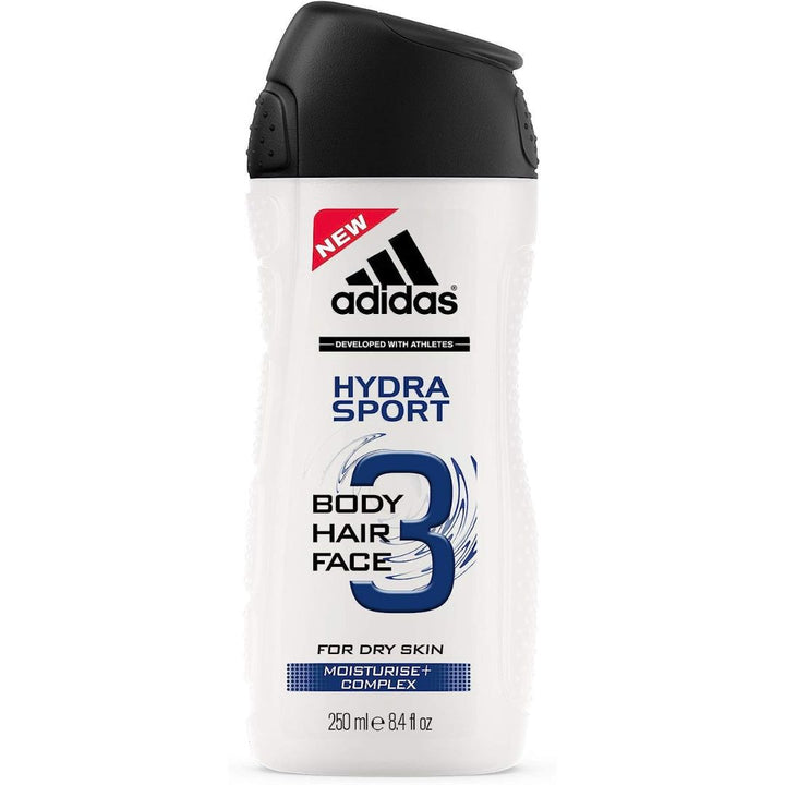 Adidas Hydra Sport 3in1 Body, Hair and Face Shower Gel, 250ml