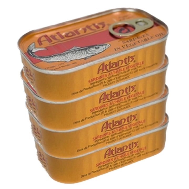 Atlantis Canned Spiced Sardines In Vegetable Oil, 4x 125g