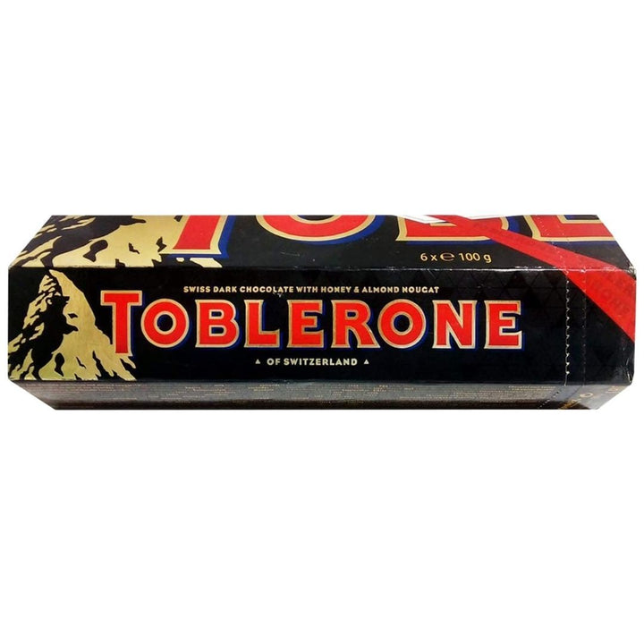 Toblerone Swiss Dark Chocolate With Honey & Almond Nougat, 6x100g