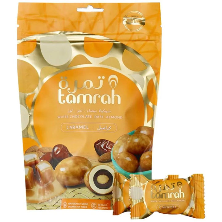 Tamrah White Chocolate Date & Almond - Caramel, 100g