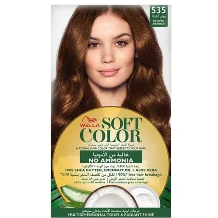 Wella Soft Colour Natural Instincts Hair Colour 535 Brown Arabica, 35g+70ml+2x10ml