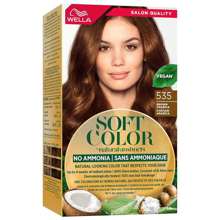 Wella Soft Colour Natural Instincts Hair Colour 535 Brown Arabica, 35g+70ml+2x10ml