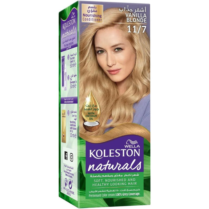 Wella Koleston Naturals Hair Color 11/7 Vanilla Blonde, 50+50+10ml