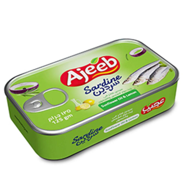 Ajeeb Sardine in Sunflower Oil with Lemon, 125g