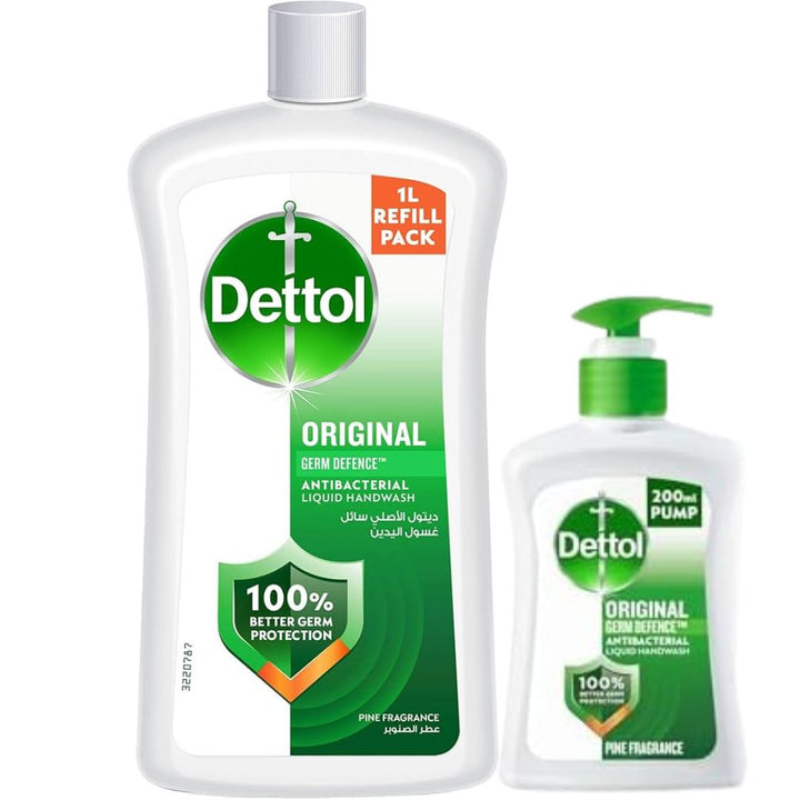 Dettol Anti Bacterial Handwash, 200+1000ml