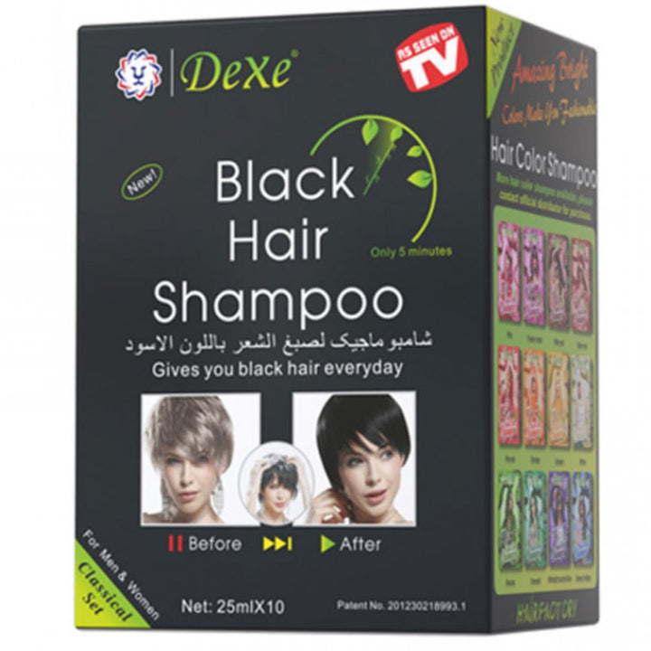 Dexe Black Hair Shampoo, 25ml x10