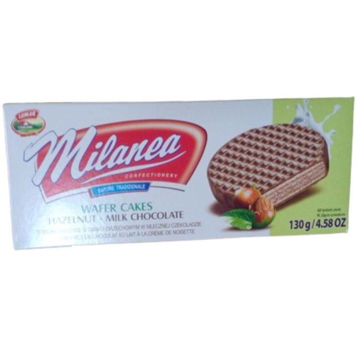 Milanea Wafer Cakes Hazelnut Milk Chocolate, 130g