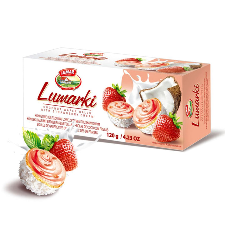 Lumar Lumarki Coconut Wafer Balls with Strawberry Cream, 120g