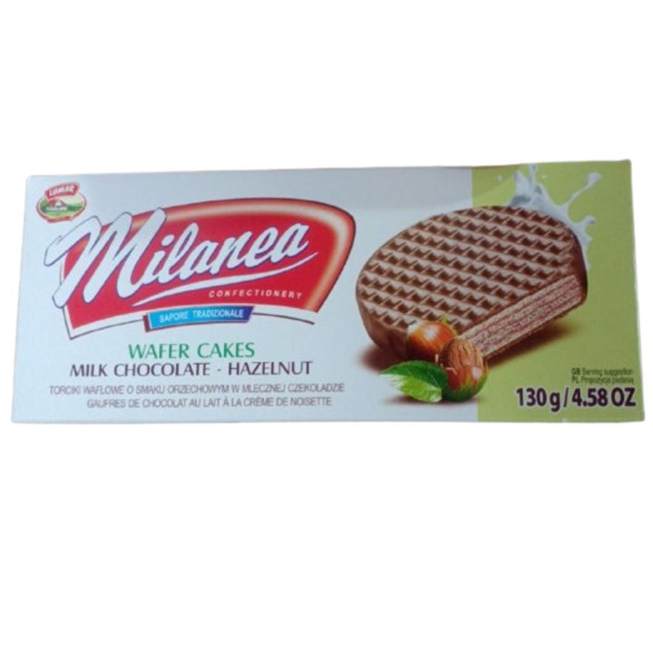 Milanea Wafer Cakes Milk Chocolate Hazelnut, 130g