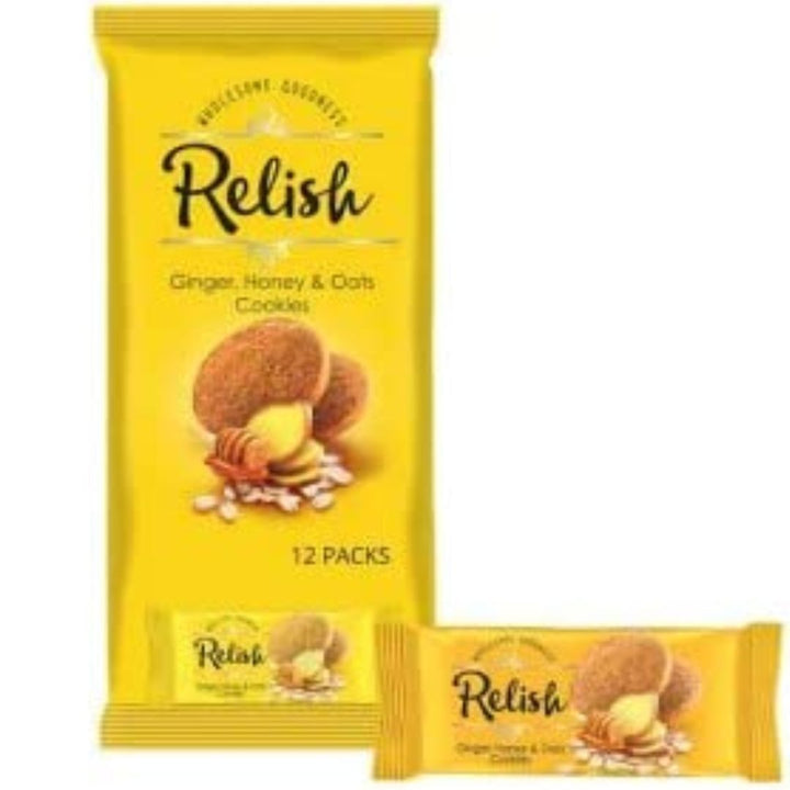 Relish Ginger, Honey, & Oats Cookies, 12x42g