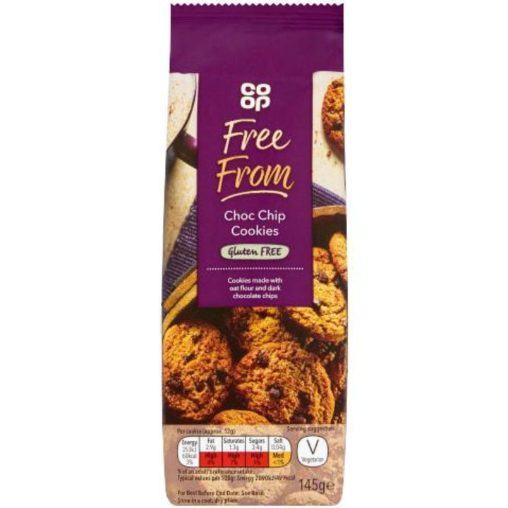 Coop Free From Choc Chip Cookies Gluten Free, 145g