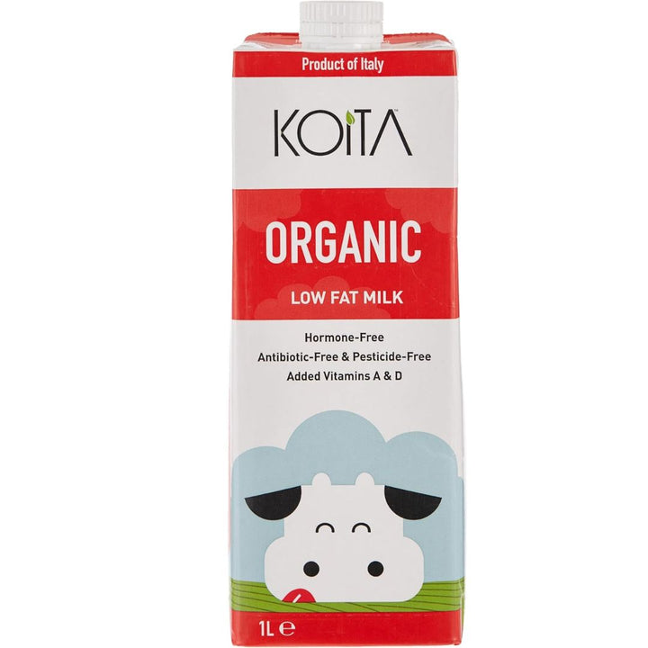 Koita Organic Low Fat Milk Added Vitamins A & D, 1L