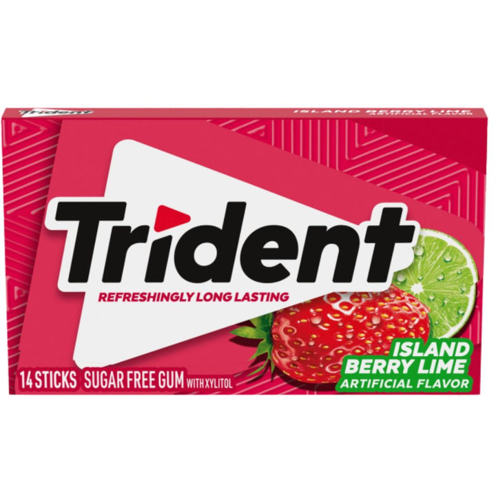 Trident Island Berry Lime Sugar-Free Gum, 14 sticks