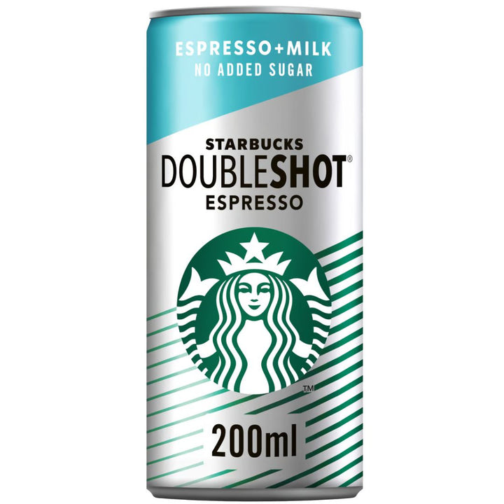 Starbucks Doubleshot Espresso+Milk No Added Sugar Drink Can, 200ml