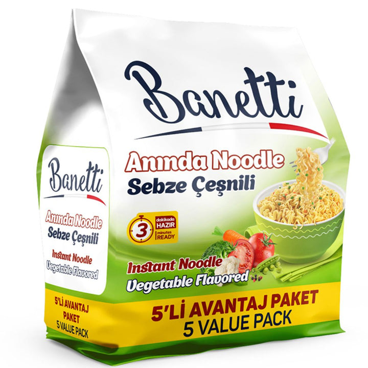 Banetti Aninda Noodle Vegetable Flavored, 75g x 5