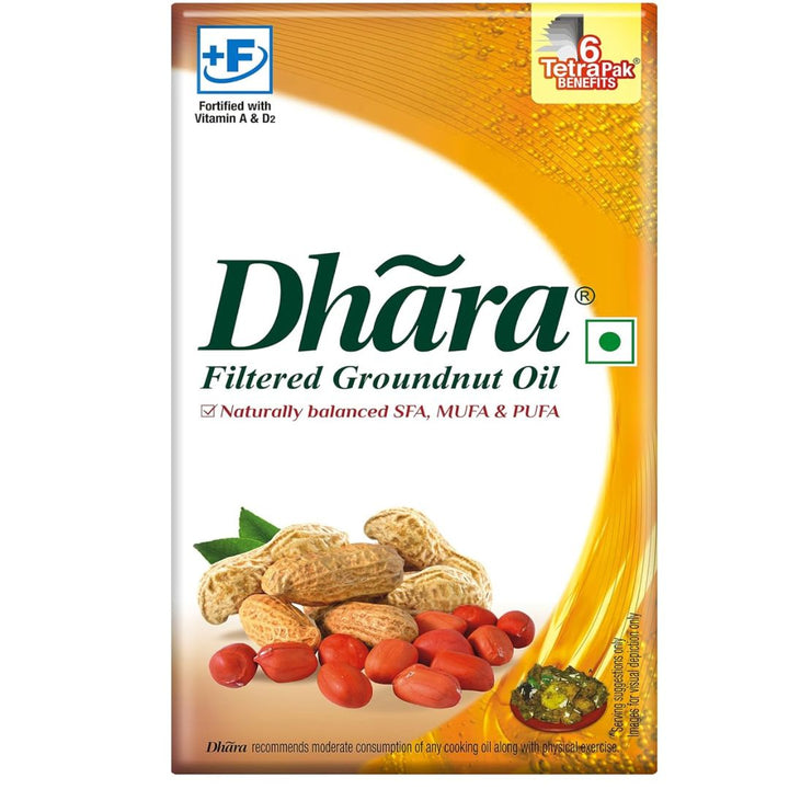 Dhara Filtered Groundnut Oil, 1L