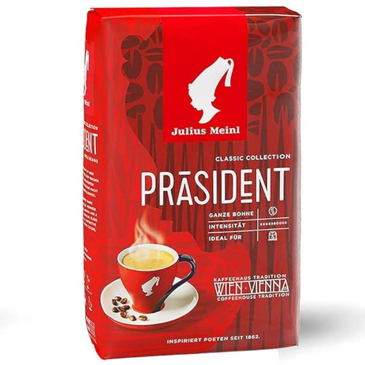 Julius Meinl Prasident Classic Viennese Medium Roast Coffee Beans, 500g