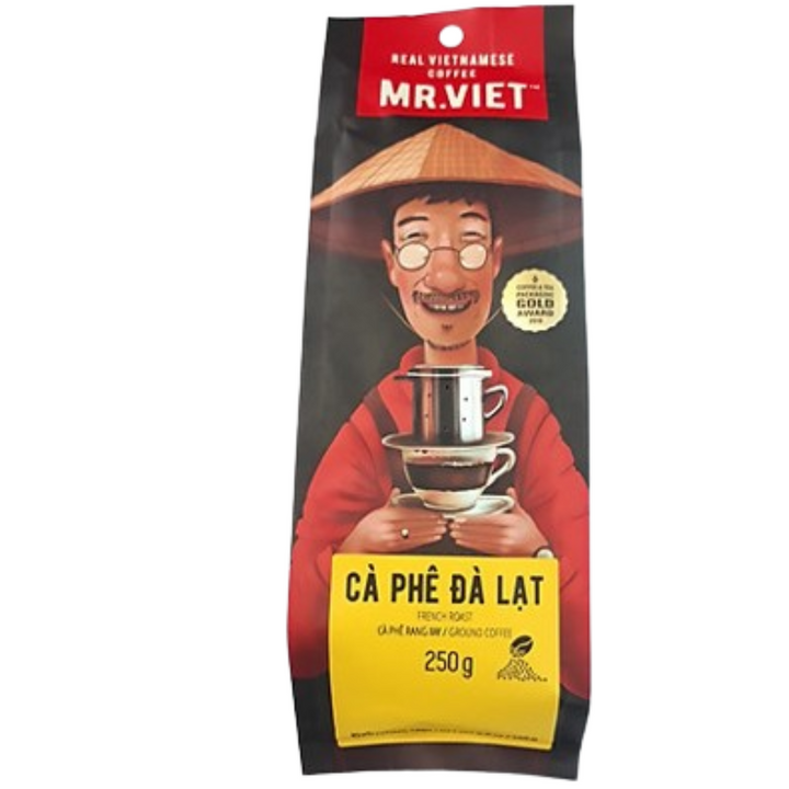 Mr. Viet Ca Phe Da Lat French Roast Ground Coffee, 250g