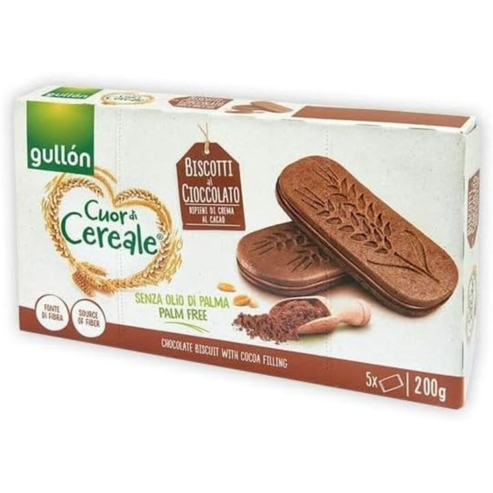 Gullon Cuor di Cereale Chocolate Biscuit with Cocoa Filling, 200g