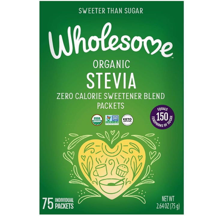 Wholesome Organic Stevia Zero Calorie Sweetener Blend Packets, 75g