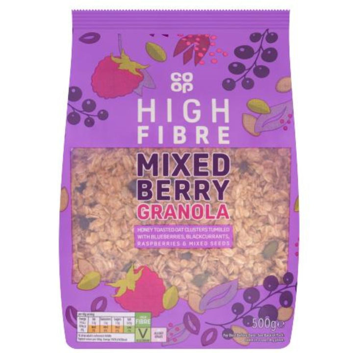 Coop High Fibre Mixed Berry Granola, 500g