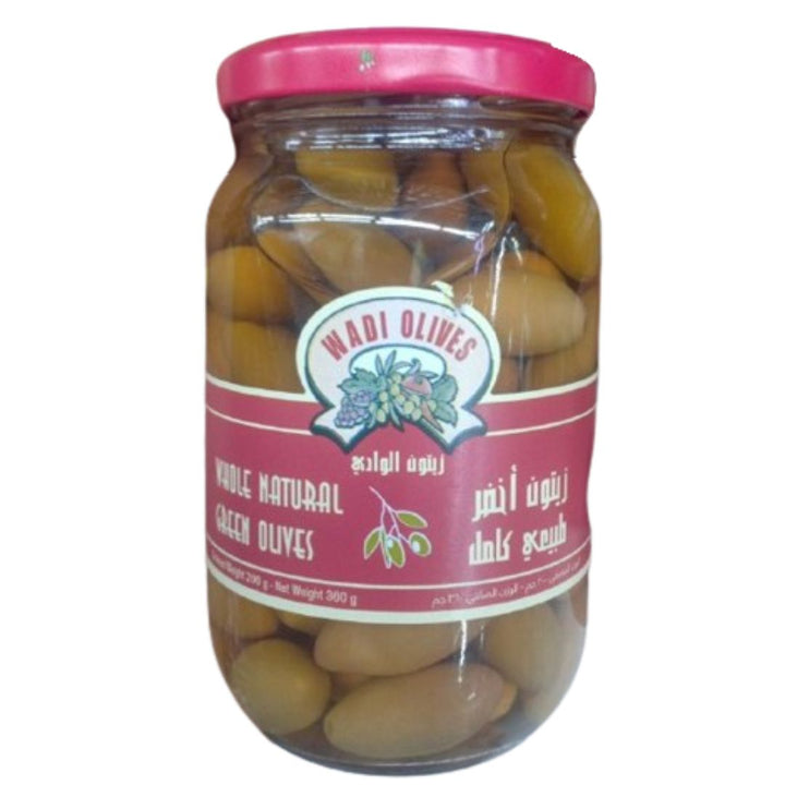 Wadi Olives Whole Natural Green Olives, 360g